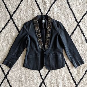 Levi's coated denim beaded collar blazer